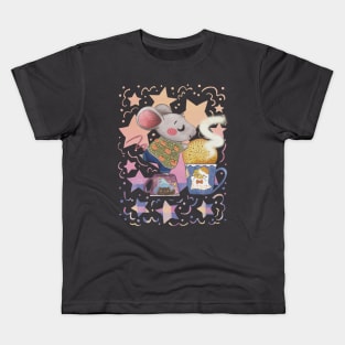 Teatime Mouse with Fall Mugs Kids T-Shirt